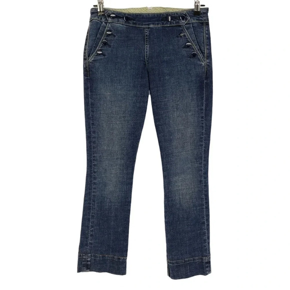 Pilcro Anthropologie Sailor Jeans Slim Straight Ankle Dark Wash Denim - Picture 1 of 10